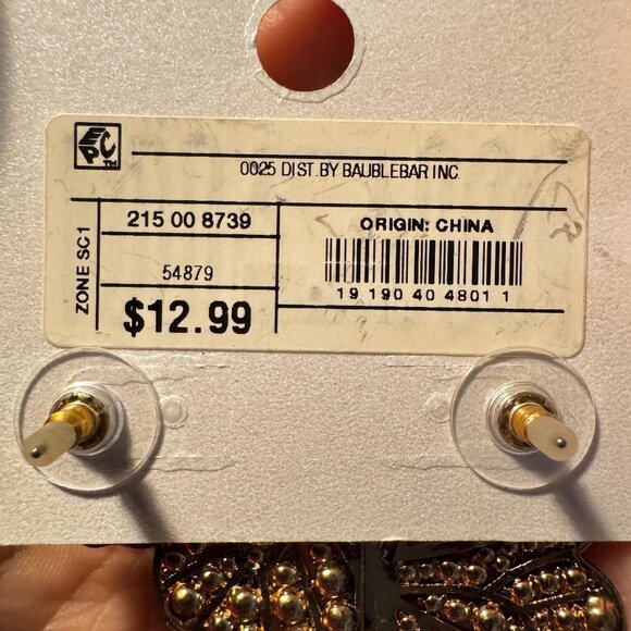 Sugarfix by BaubleBar Butterfly Earrings Deadstock Multicolor Rhinestone Sparkly - Picture 3 of 4